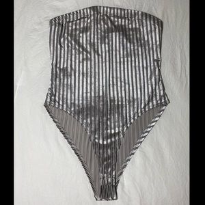 Forever 21 velvet strapless bodysuit